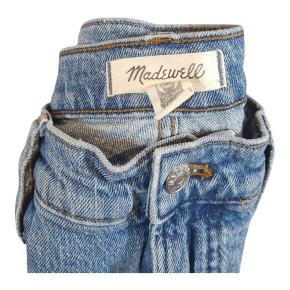 Madewell Mid-Rise Perfect Vintage Medium Wash Raw Hem Jeans Classic Women's 27 - Picture 7 of 8